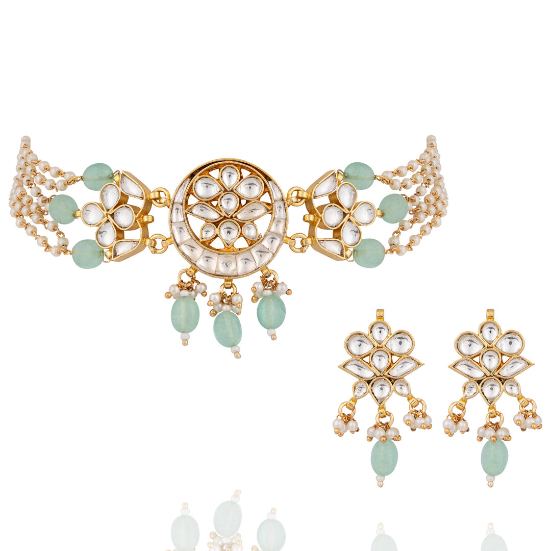 Custom Order - Kajol Set W/ Dark Green Beads