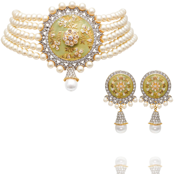 Saleha Choker Set - Mint Green