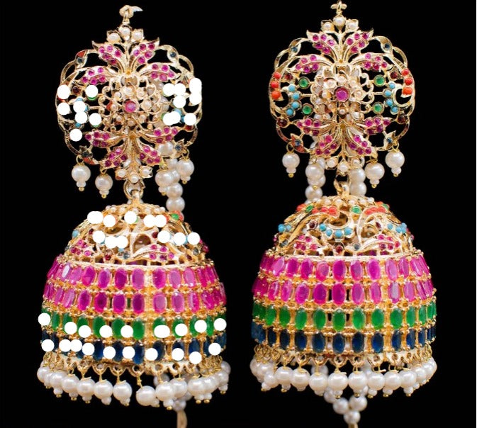 Custom Order - Zehna Earrings W/ Pink & CZ Stones