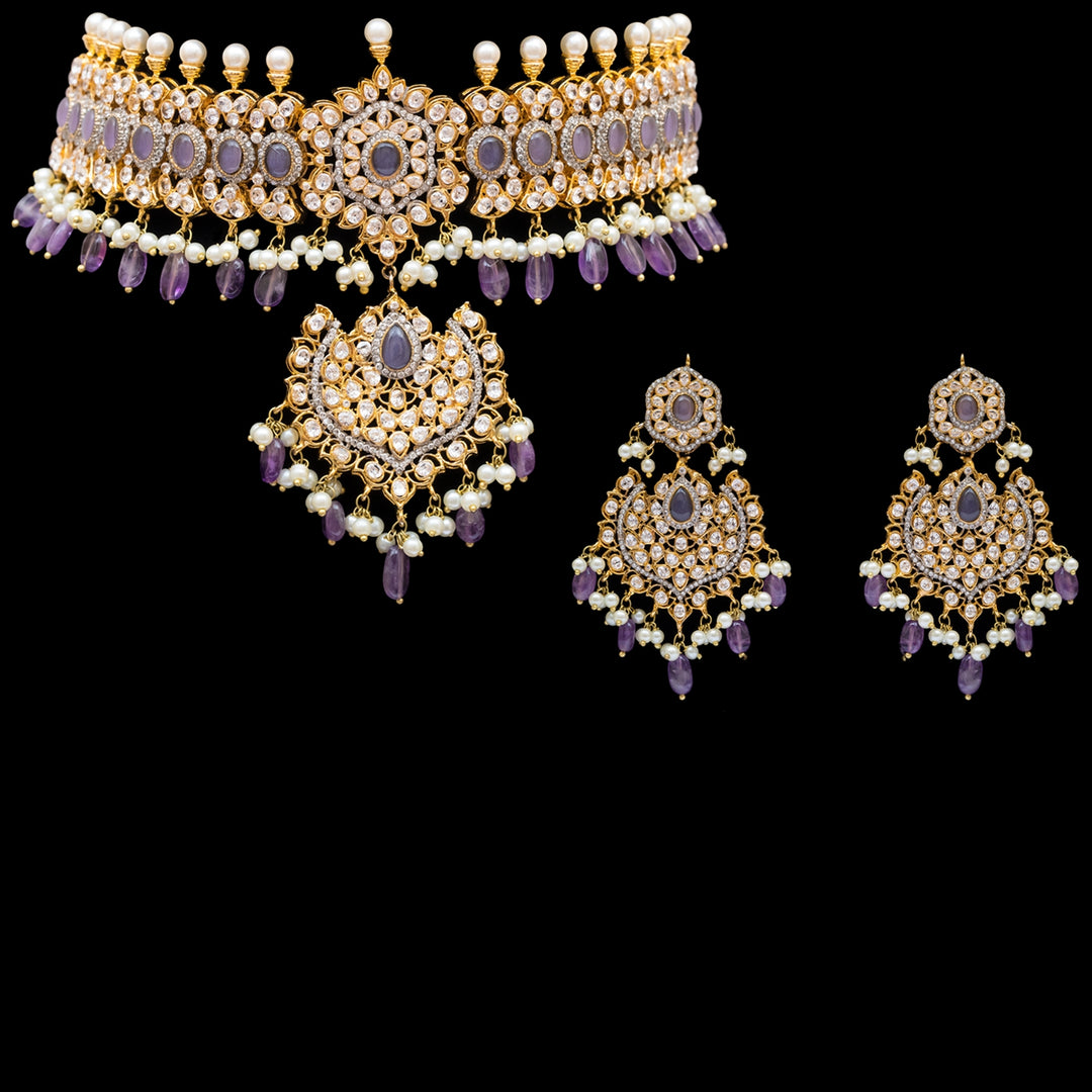 Custom Order Esha Set - Lilac Without Top Line of Pearls