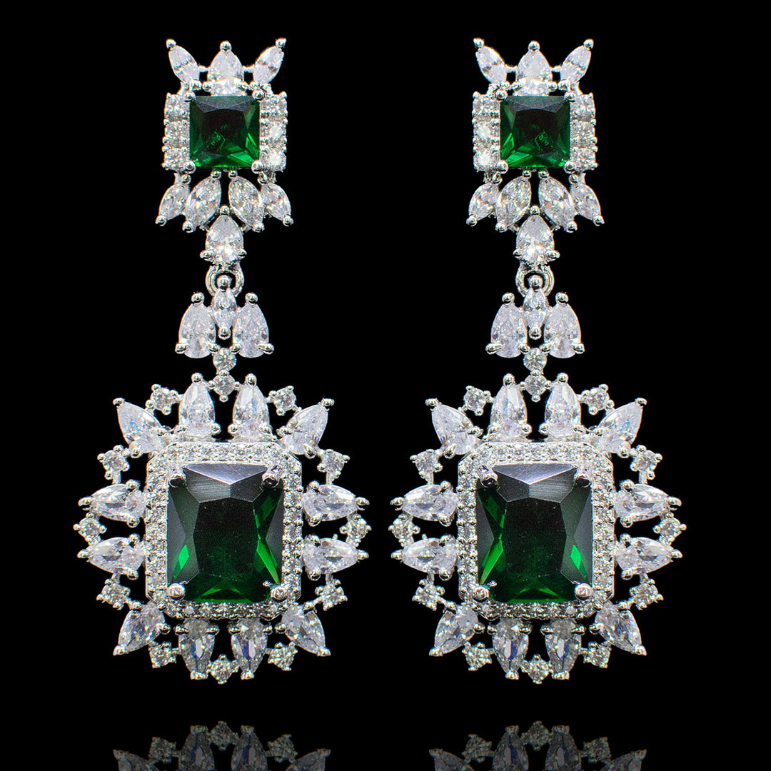 Veena Earrings - Emerald