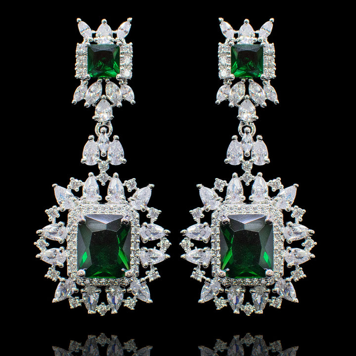 Veena Earrings - Emerald