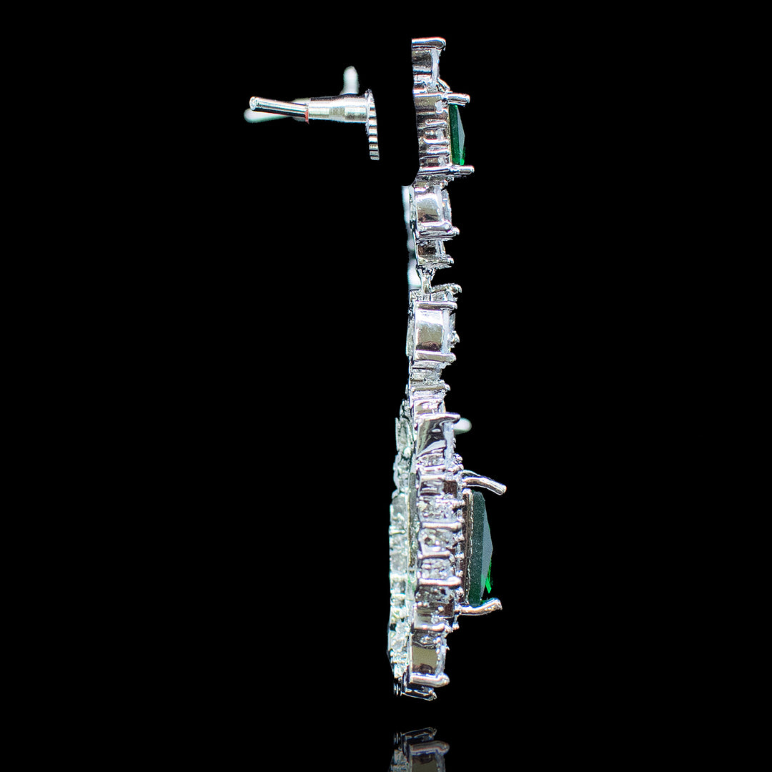 Veena Earrings - Emerald