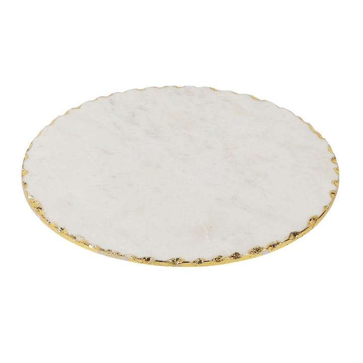 Round Gold & Marble Rotating Stand