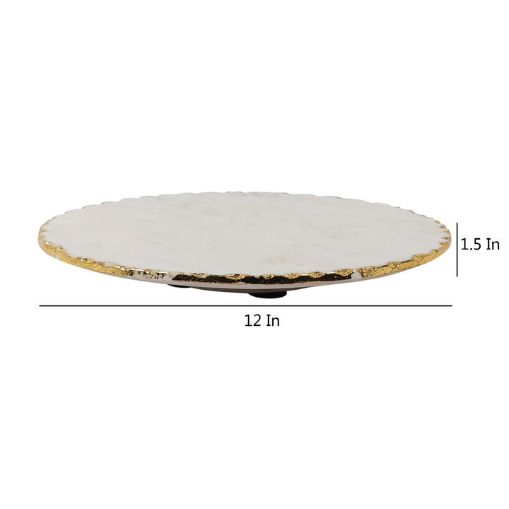 Round Gold & Marble Rotating Stand