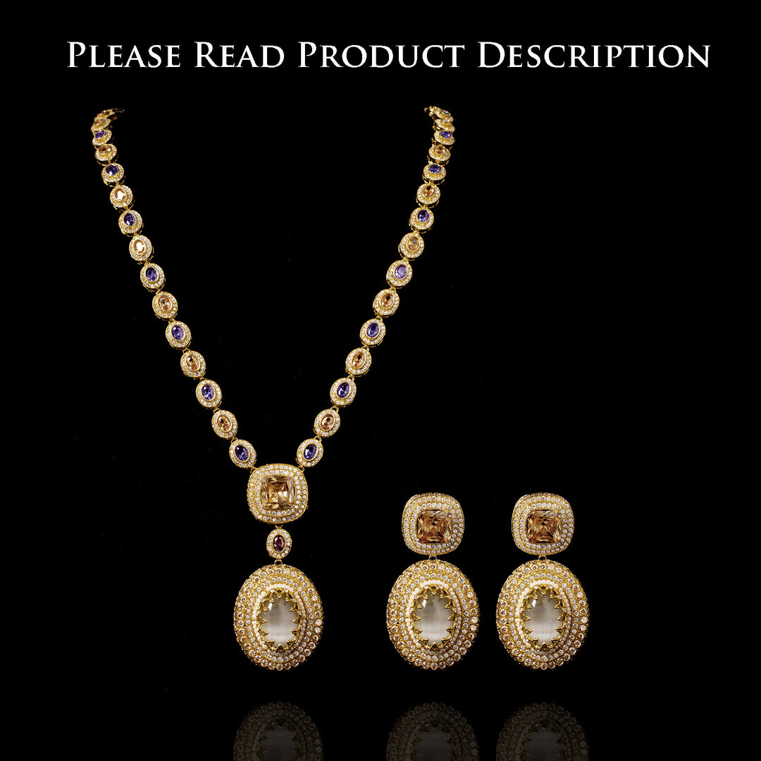 Custom Order - Amila Set Long W/ Champagne Stones