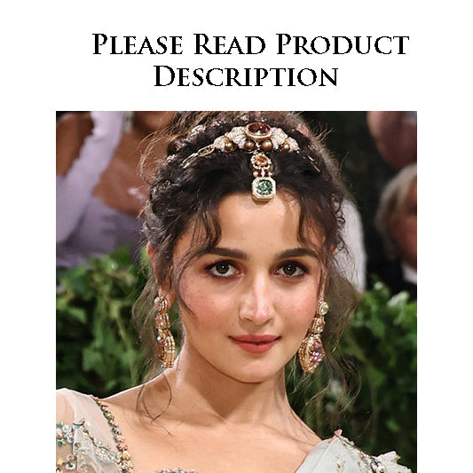 Custom Order - Digital Design Only for Alia Bhatt Met Gala Single-Layer Headband W/ Detachable Teekah