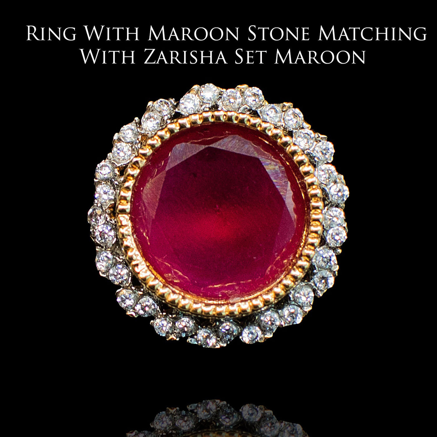 Custom Order - Sanya Ring With Maroon Stone