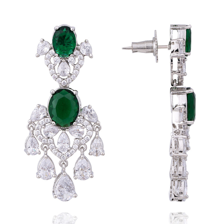 Reeta Earrings & Teekah Set - Emerald