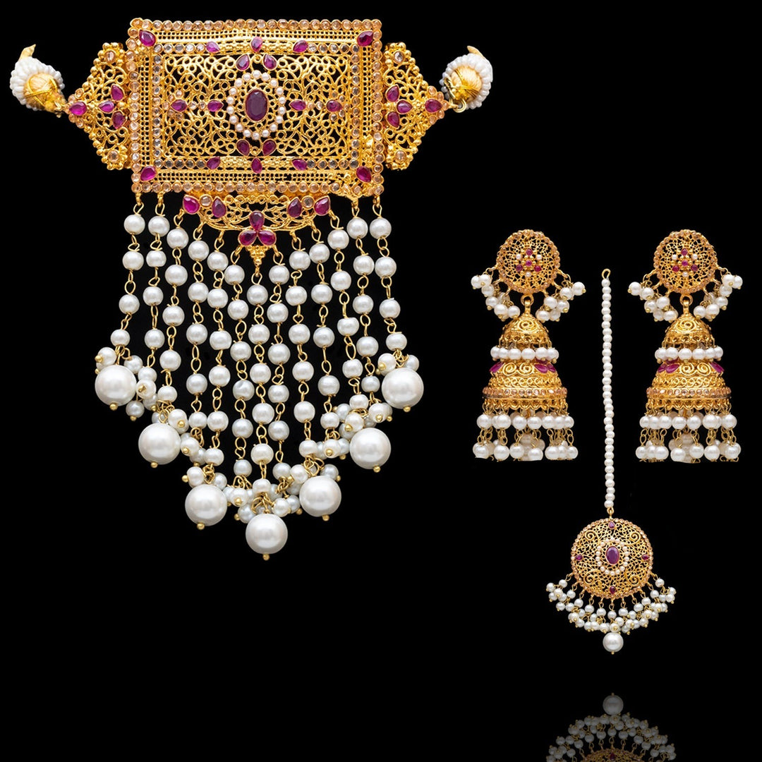 Custom Order - Naznin Set Ruby W/Small Earrings