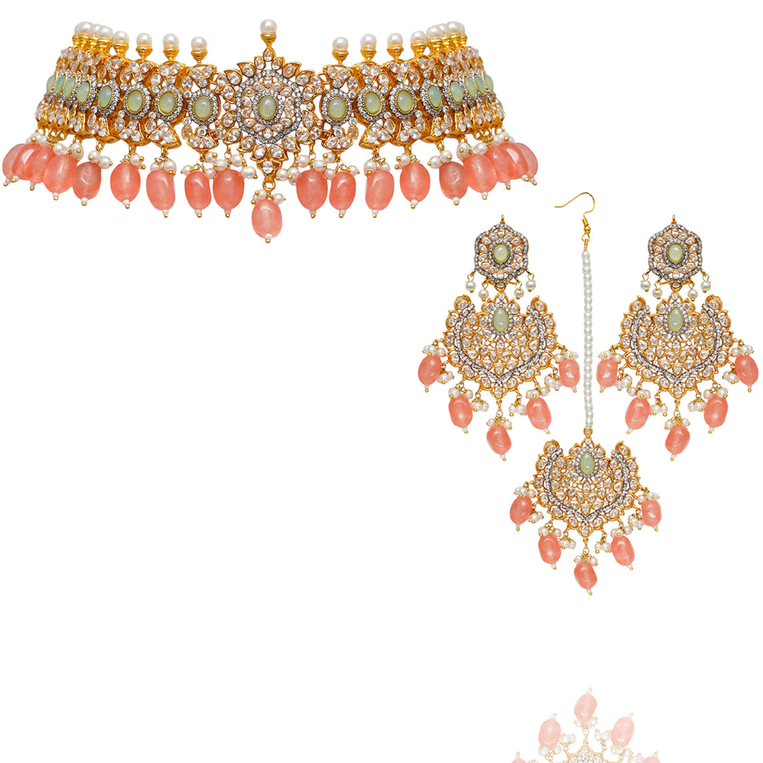 Custom Order - Roohi Set W/ Peach Beads