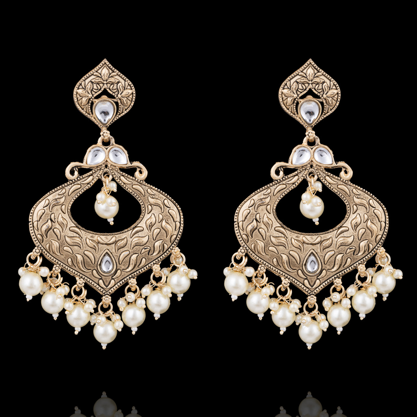 Navneen Earrings - Pearl