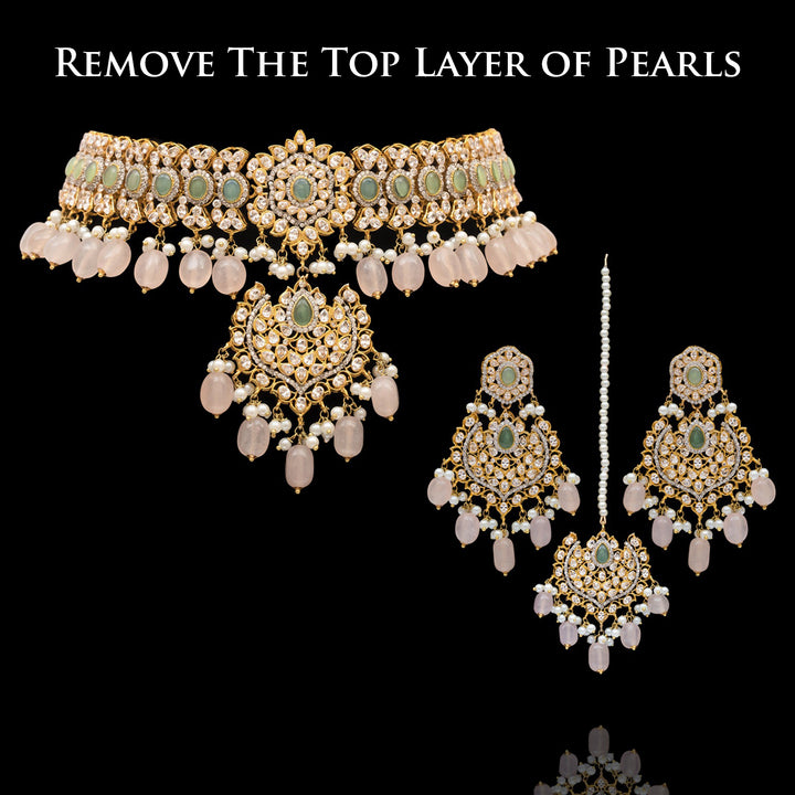 Custom Order - Esha Set Without Top Line of Pearls