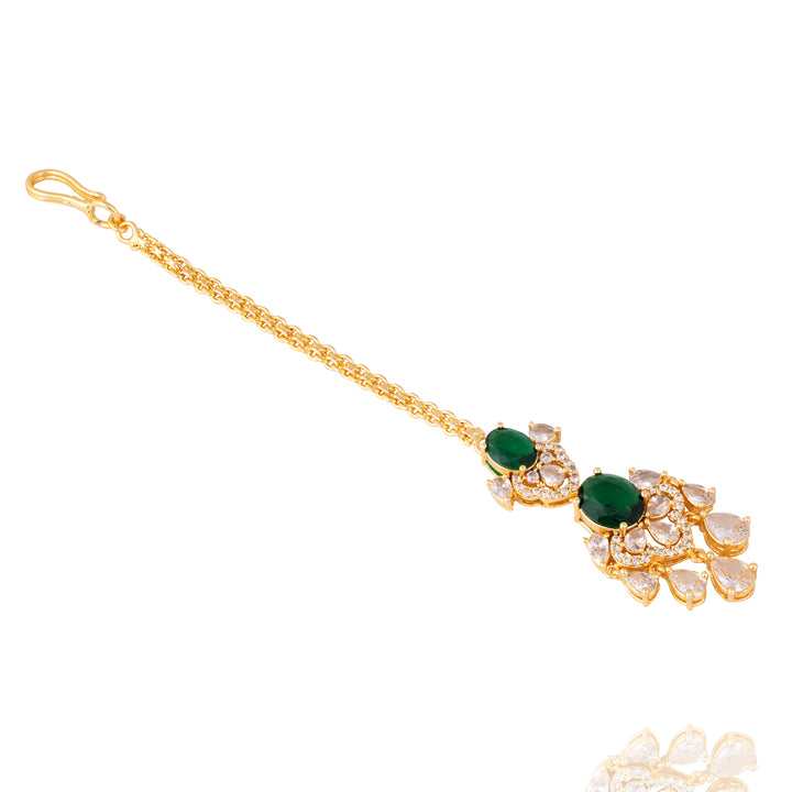 Reeta Earrings & Teekah Set - Emerald