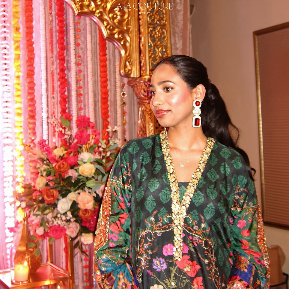 Prerna Earrings - Ruby Look