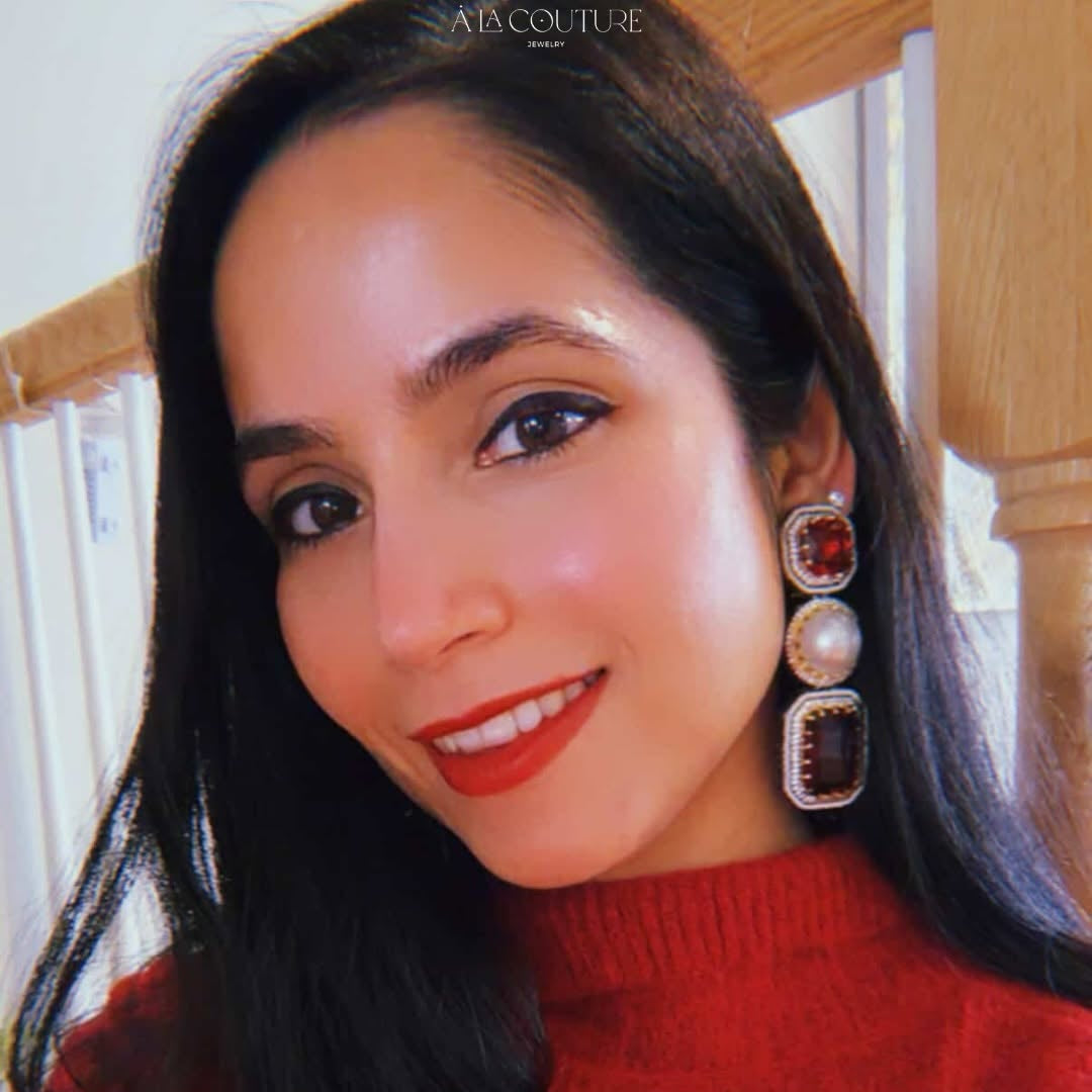 Prerna Earrings - Ruby Look