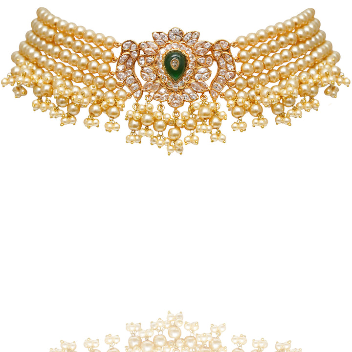 Hina Set With Teekah & Creme Pearls
