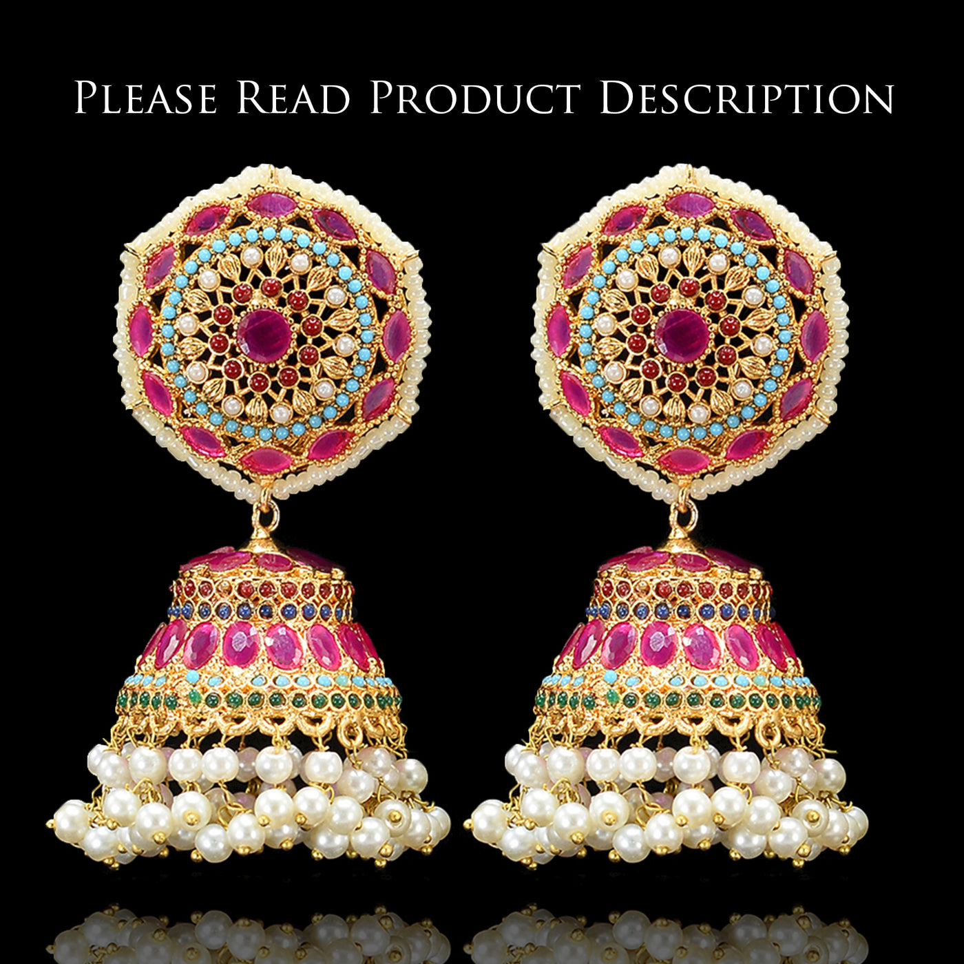 Custom Order - Abrish Earrings Pink