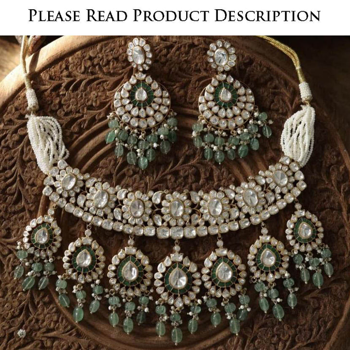 Custom Order - Anmol Necklace & Earrings Set Mint