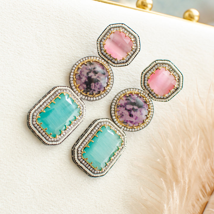 Prerna Earrings - Pink