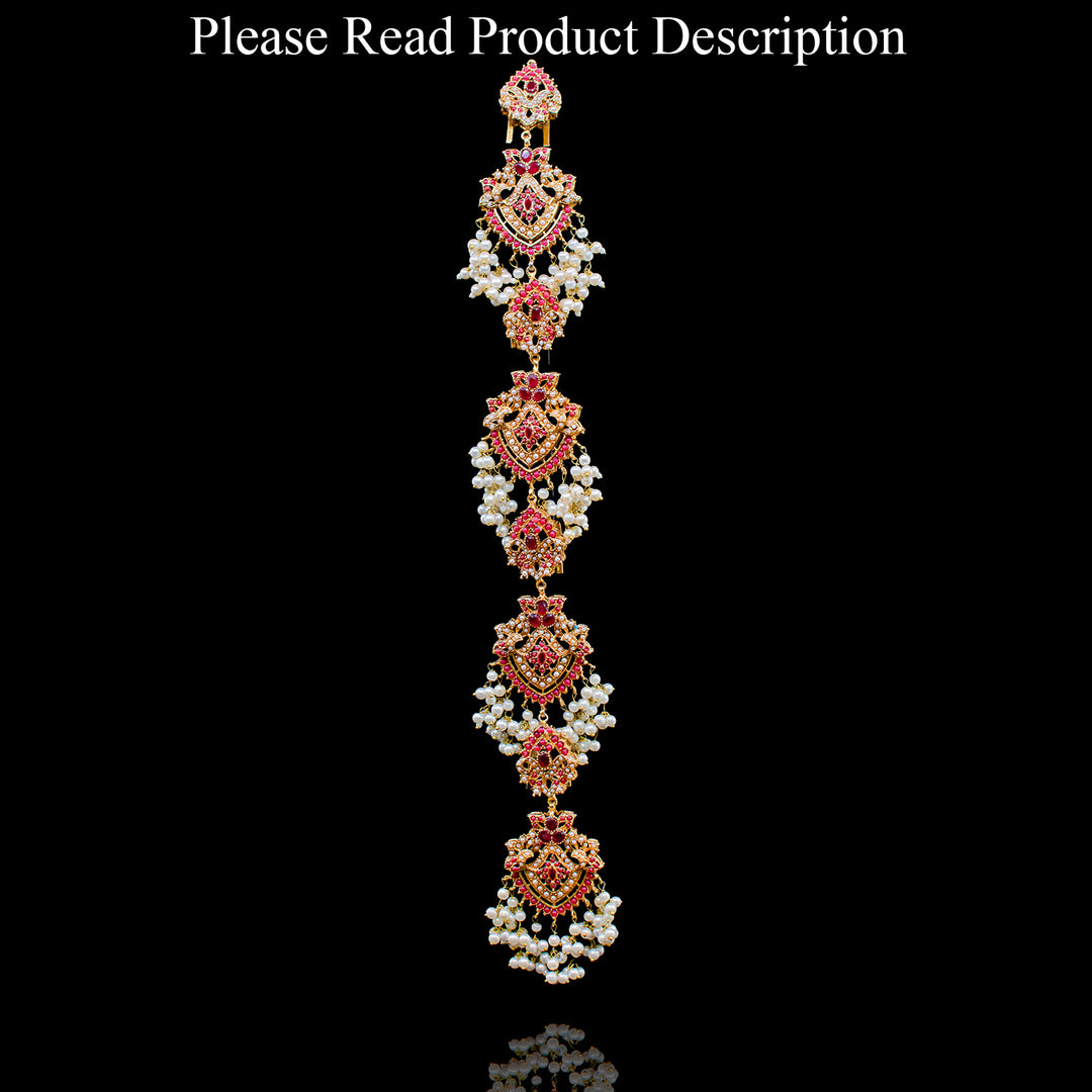 Custom Order - Sana Braid Pin W/ Ruby Pink, Light Blue & Green Stones