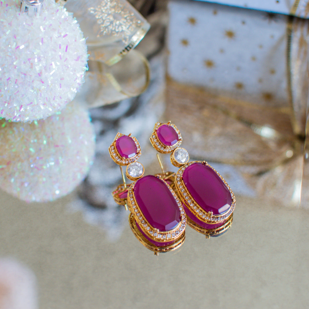 Elerie Earrings - Burgundy