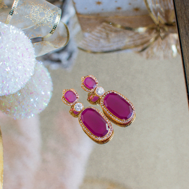 Elerie Earrings - Burgundy