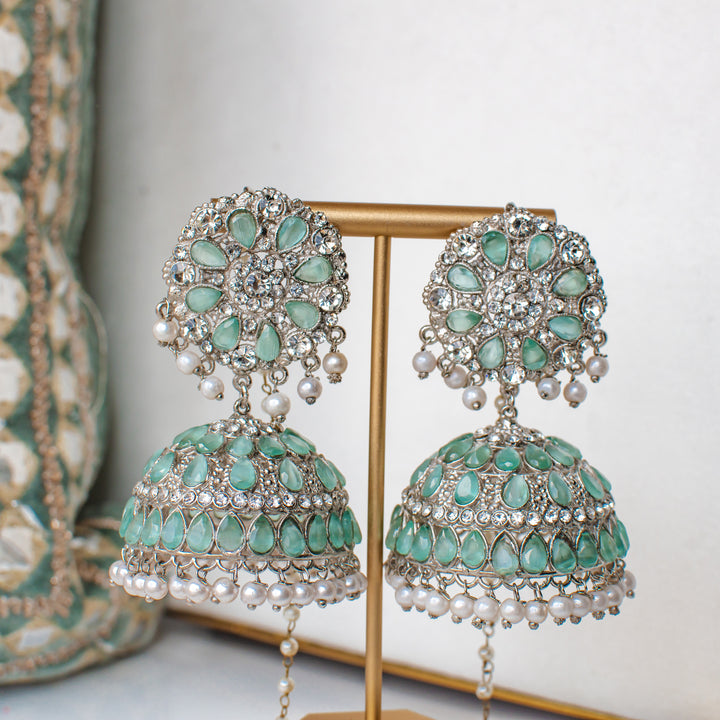 Evah Earrings Mint Green - Available in 2 Plating Options