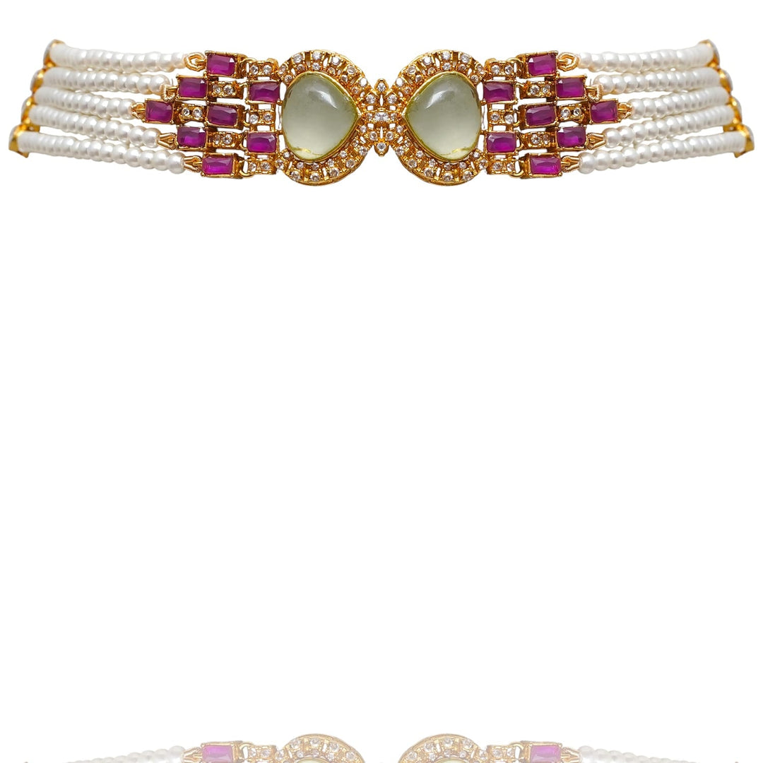 Custom Order- Heidi Choker W/Remi Earrings Center Stone