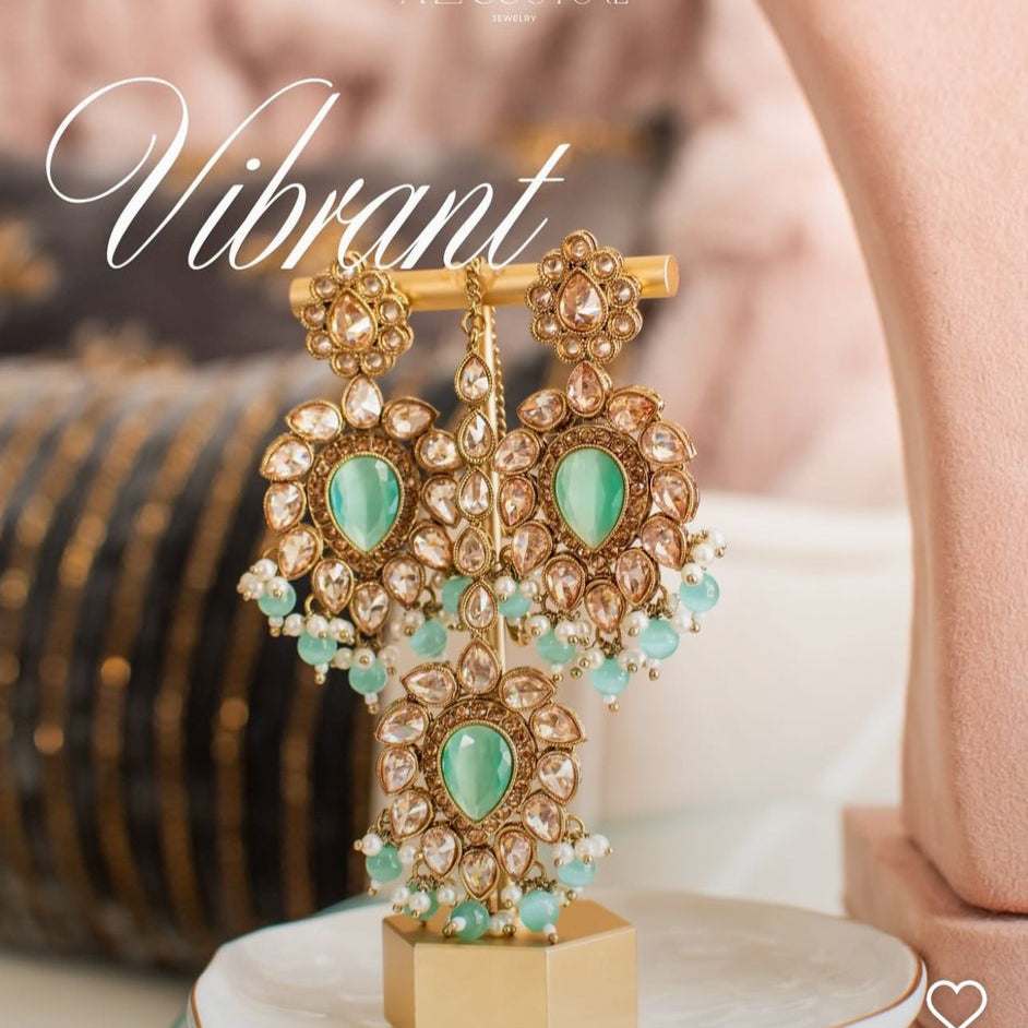 Custom Order - Ria Earrings & Teekah Set
