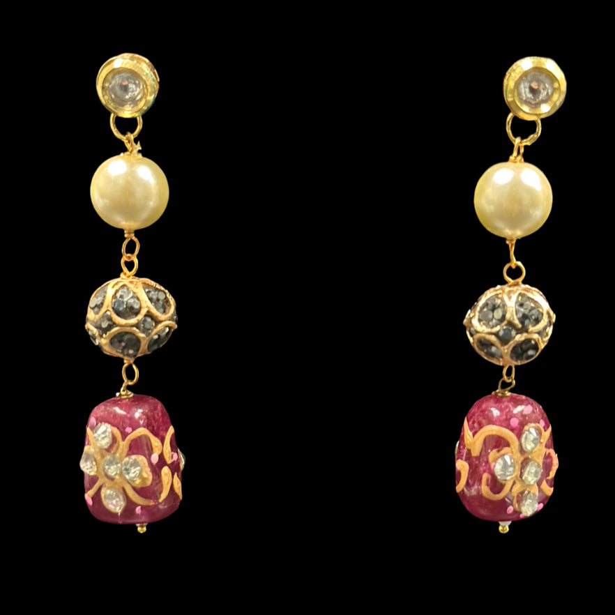 Rahila Earrings - Ruby