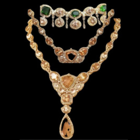 Custom Order - Hazel Choker W/ Maurein Set Necklaces 2 Layers & Teekah