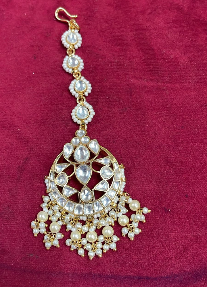 Custom Order - Meena Mathapatti W/ Pearl Teekah Motif Matching W/ Alia Bhatt's Wedding Look