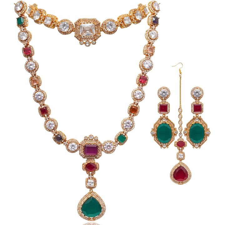 Ayesha Set - Ruby & Emerald