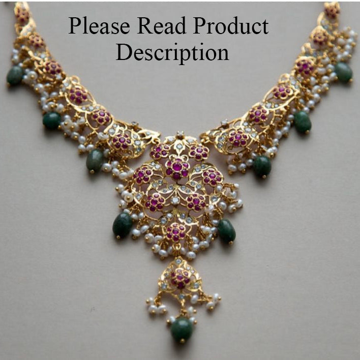 Custom Order - Sabila Set W/ Deep Red Stones