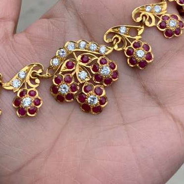 Custom Order - Sabila Set W/ Deep Red Stones