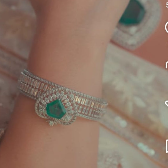 Custom Order - Azriel Bracelet W/ Emerald Green Stone