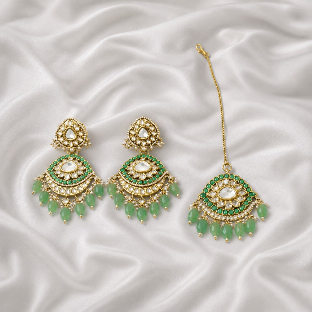 Prachi Earrings & Teekah Set