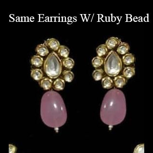 Custom Order - Mannat Earrings W/ Ruby Bead