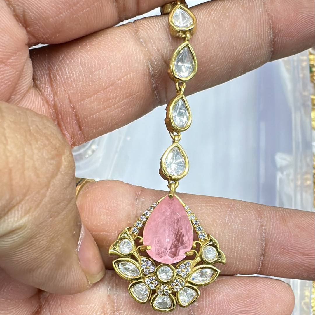 Custom Order - Mahnoor Teekah Pink W/ Pearl Hanging