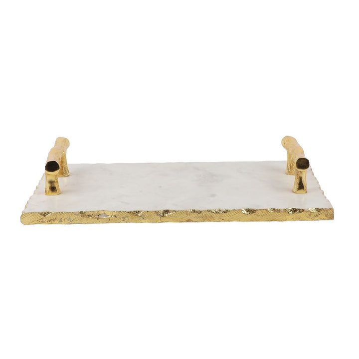 Marble Tray With Gold Handle