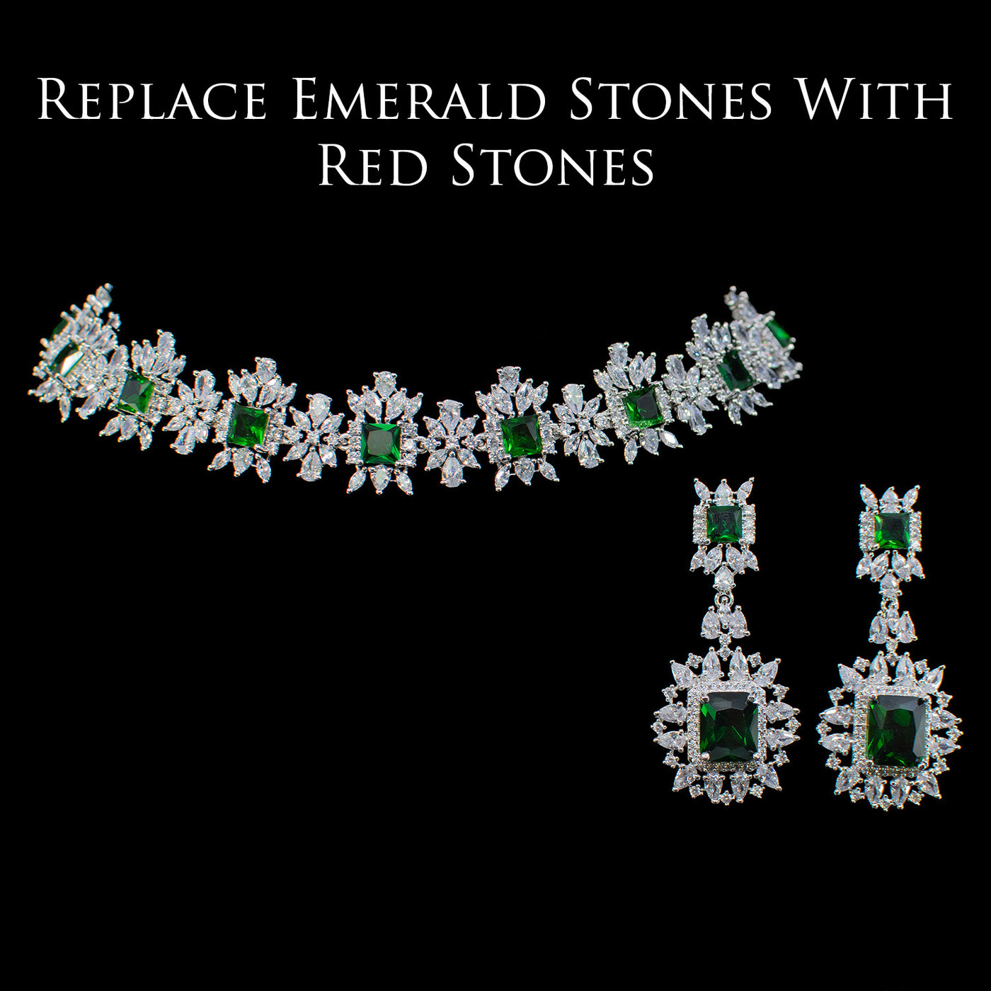 Custom Order - Julie Set With Red Stones