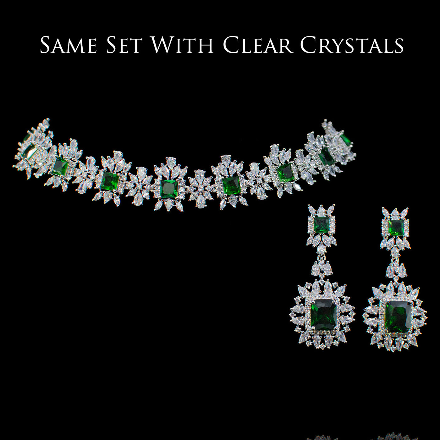 Custom Order - Julie Set With Clear Crystals