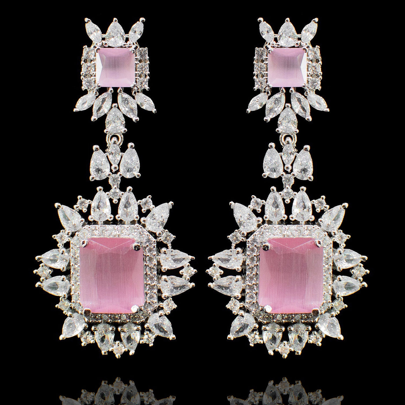 Veena Earrings - Pink