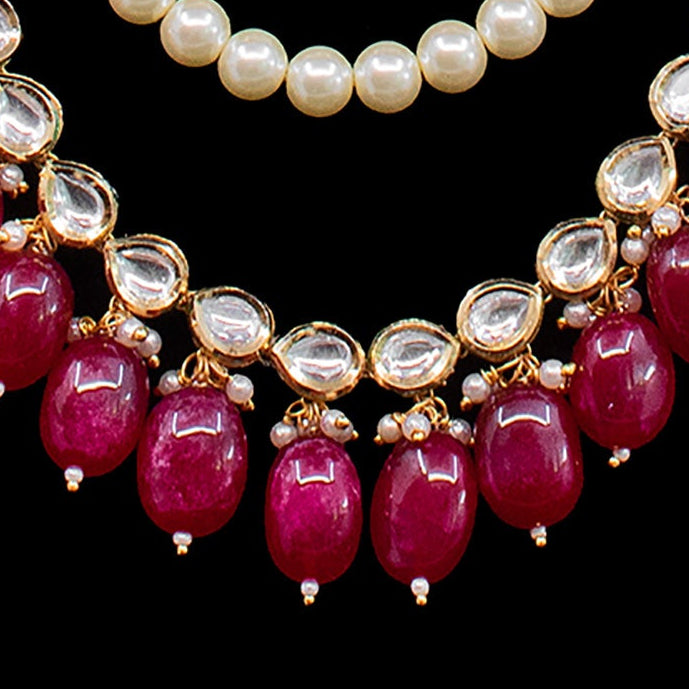 Custom Order - Mannat Earrings W/ Ruby Bead