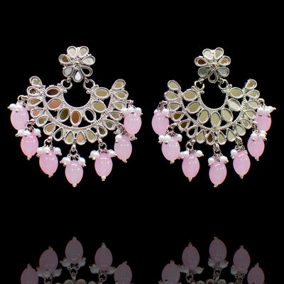 Fareen Earrings & Teekah Set - Pink