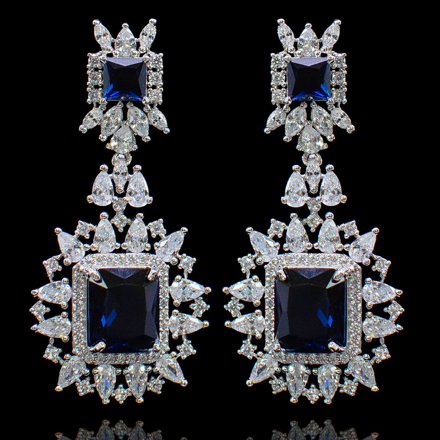 Veena Earrings - Sapphire