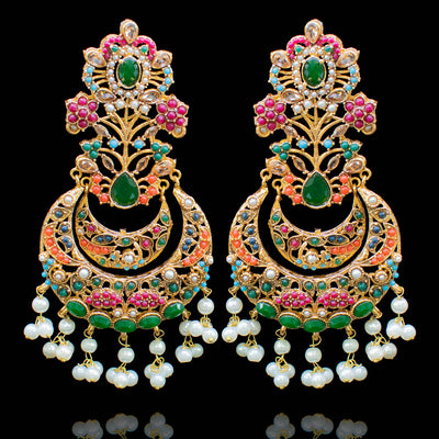 Kausar Earrings - Emerald