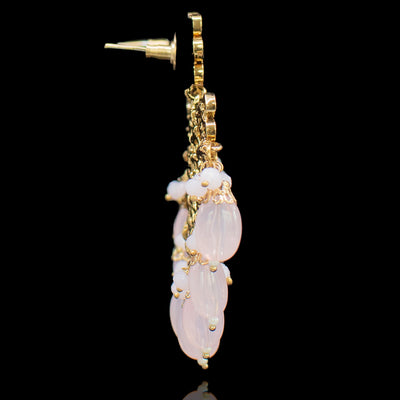 Fareen Earrings & Teekah Set - Pink