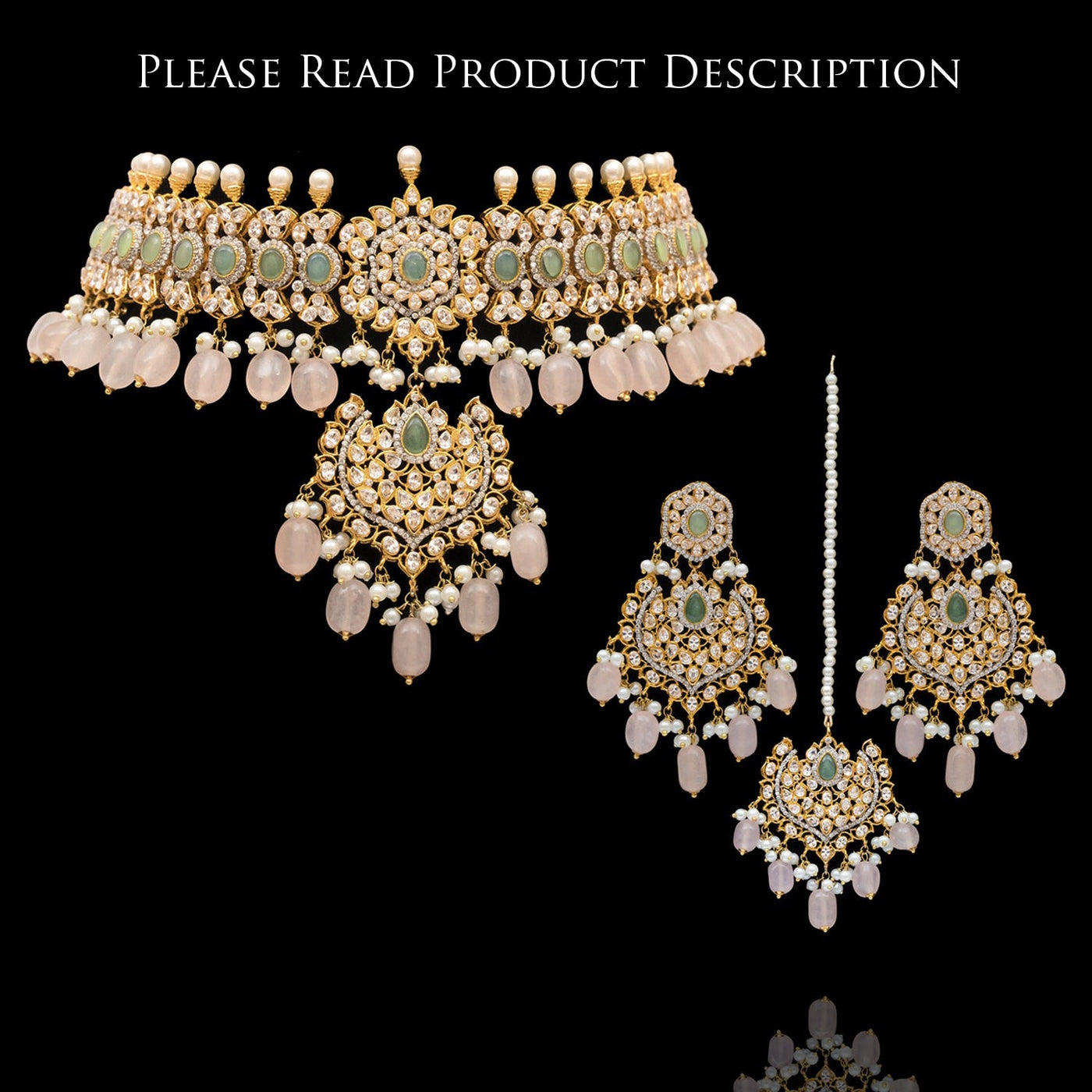 Custom Order - Esha Necklace, Earrings & Teekah